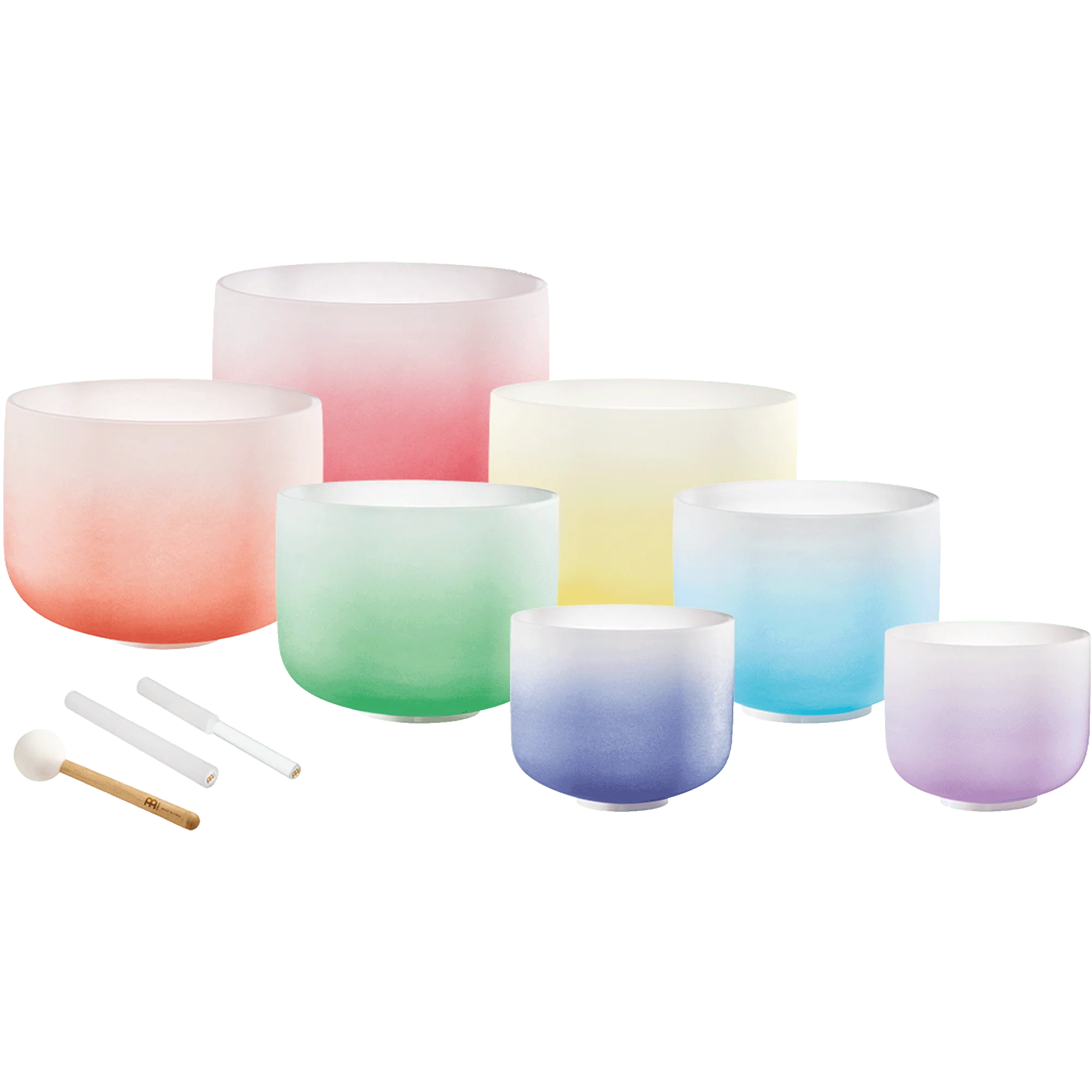 7 Chakra Color Quartz Crystal Singing Bowl Set (8"-14") - Image 11
