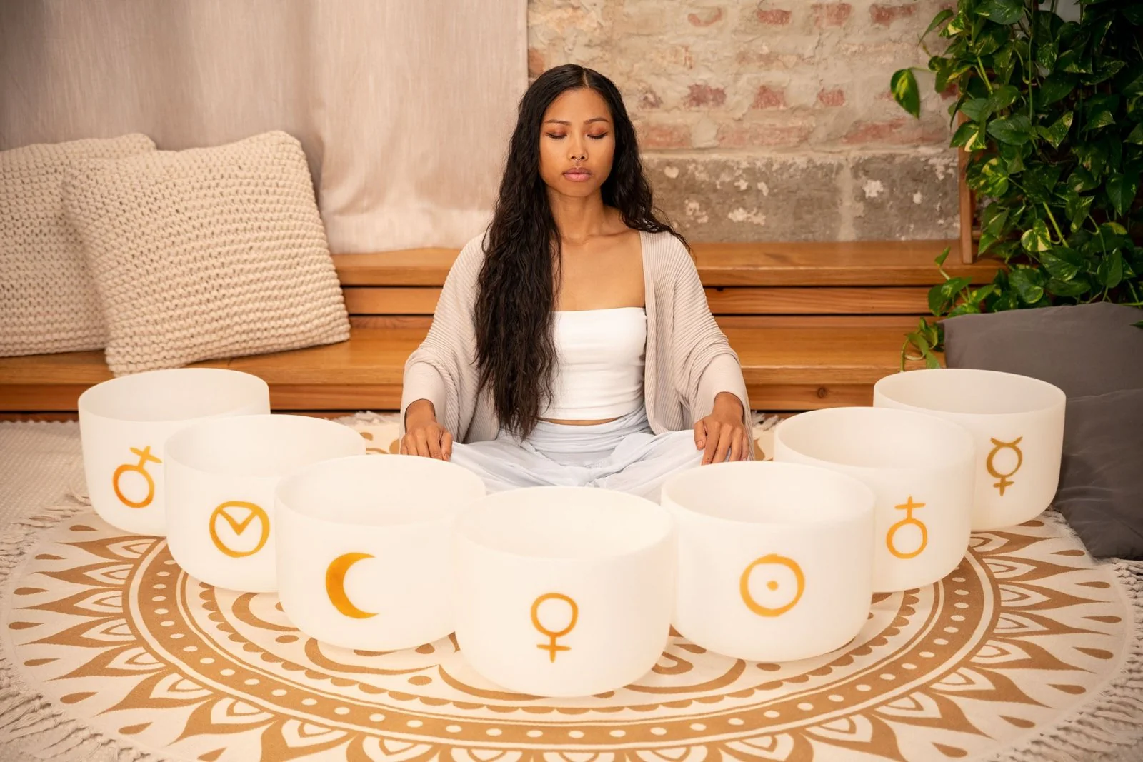 7 Planetary Crystal Singing Bowls - Cosmic Chakra Set - Image 3