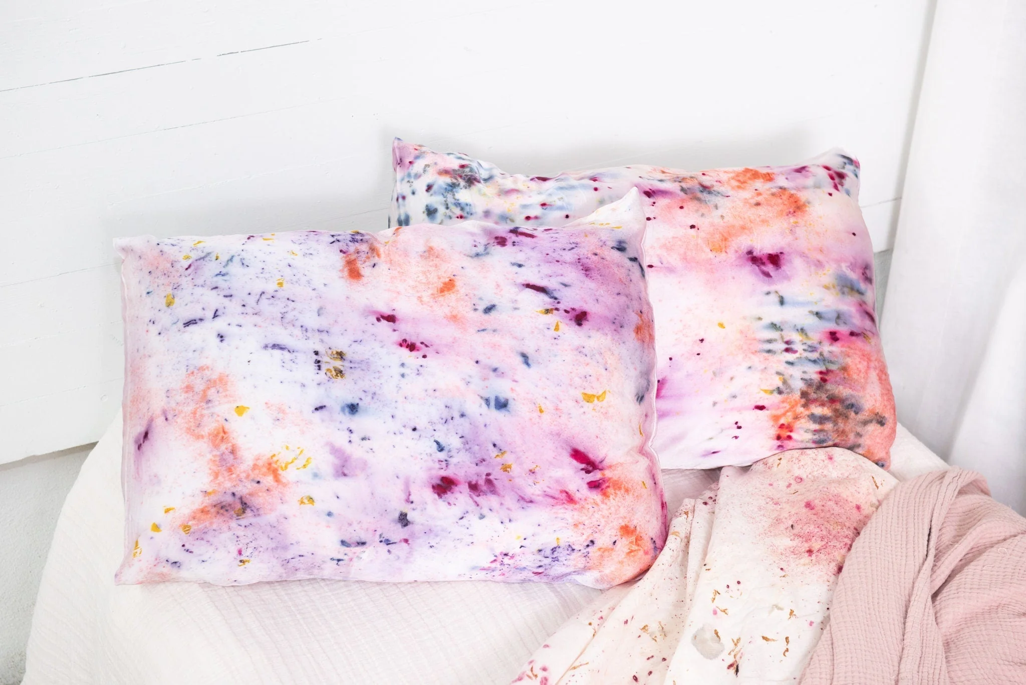 Abstract Botanically Dyed Silk Pillowcase - Image 2