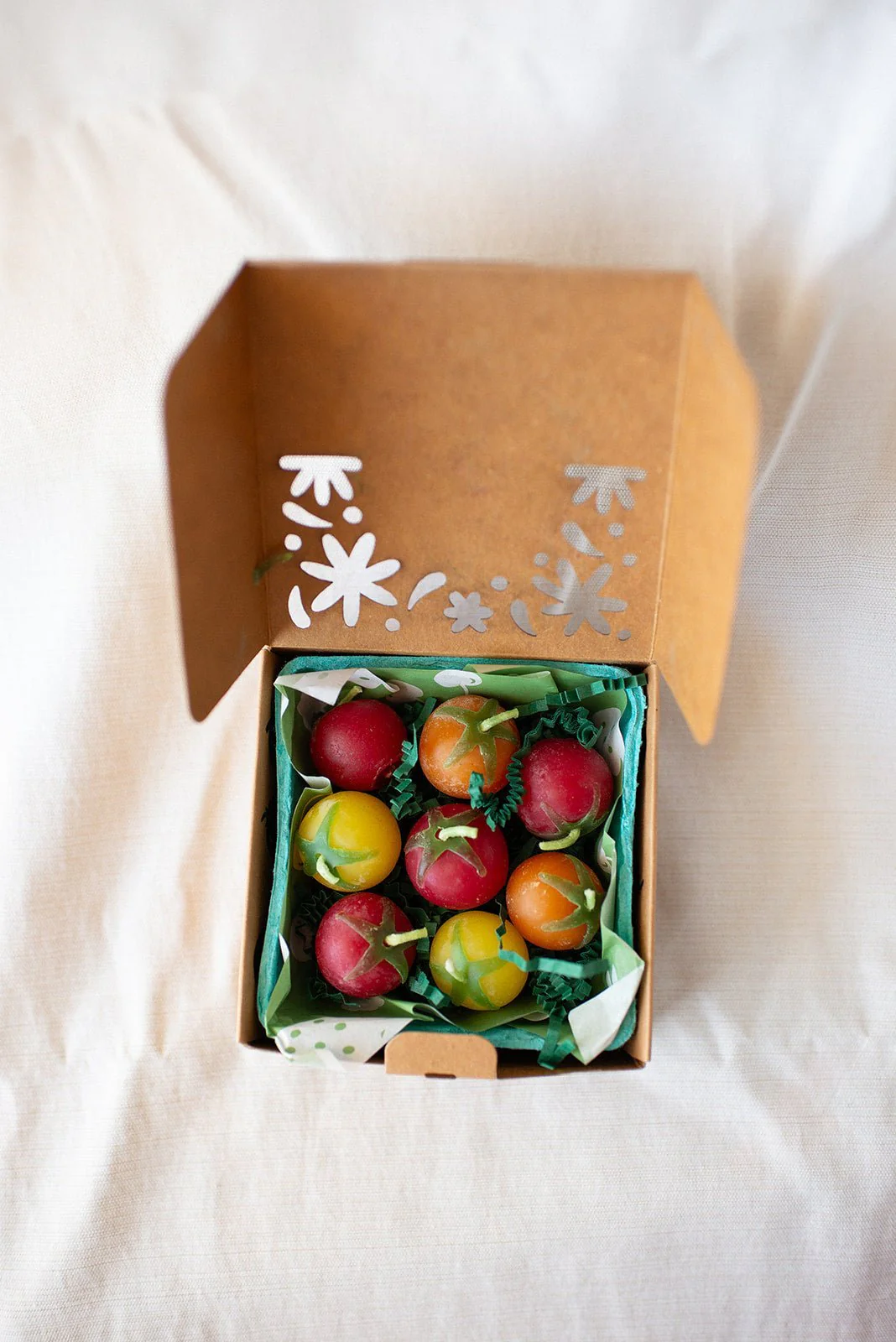 Beeswax Cherry Tomato Birthday Candles (8) - Image 3