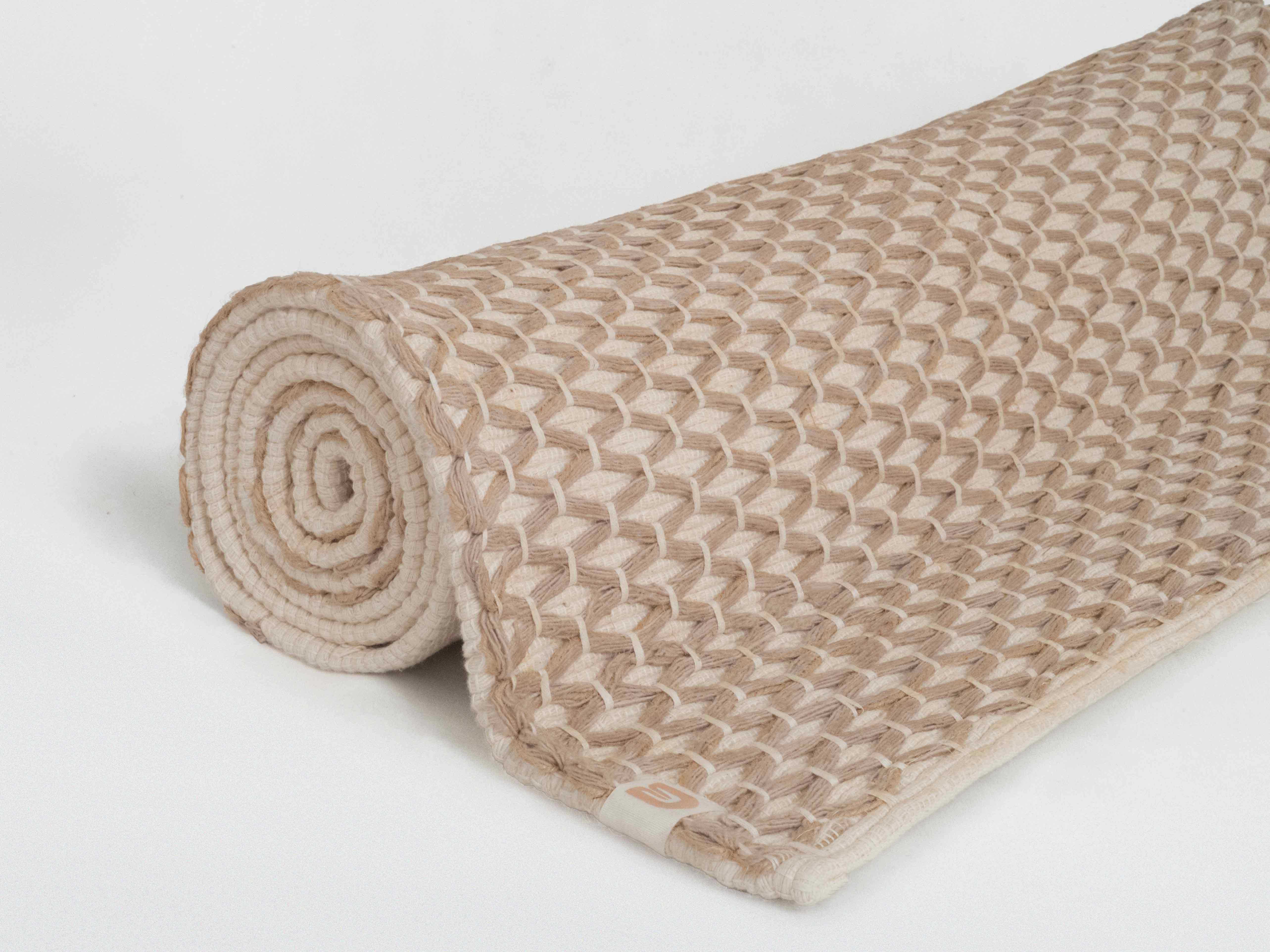Diamond Yoga Mat - Clay & Cream 7mm - Image 3