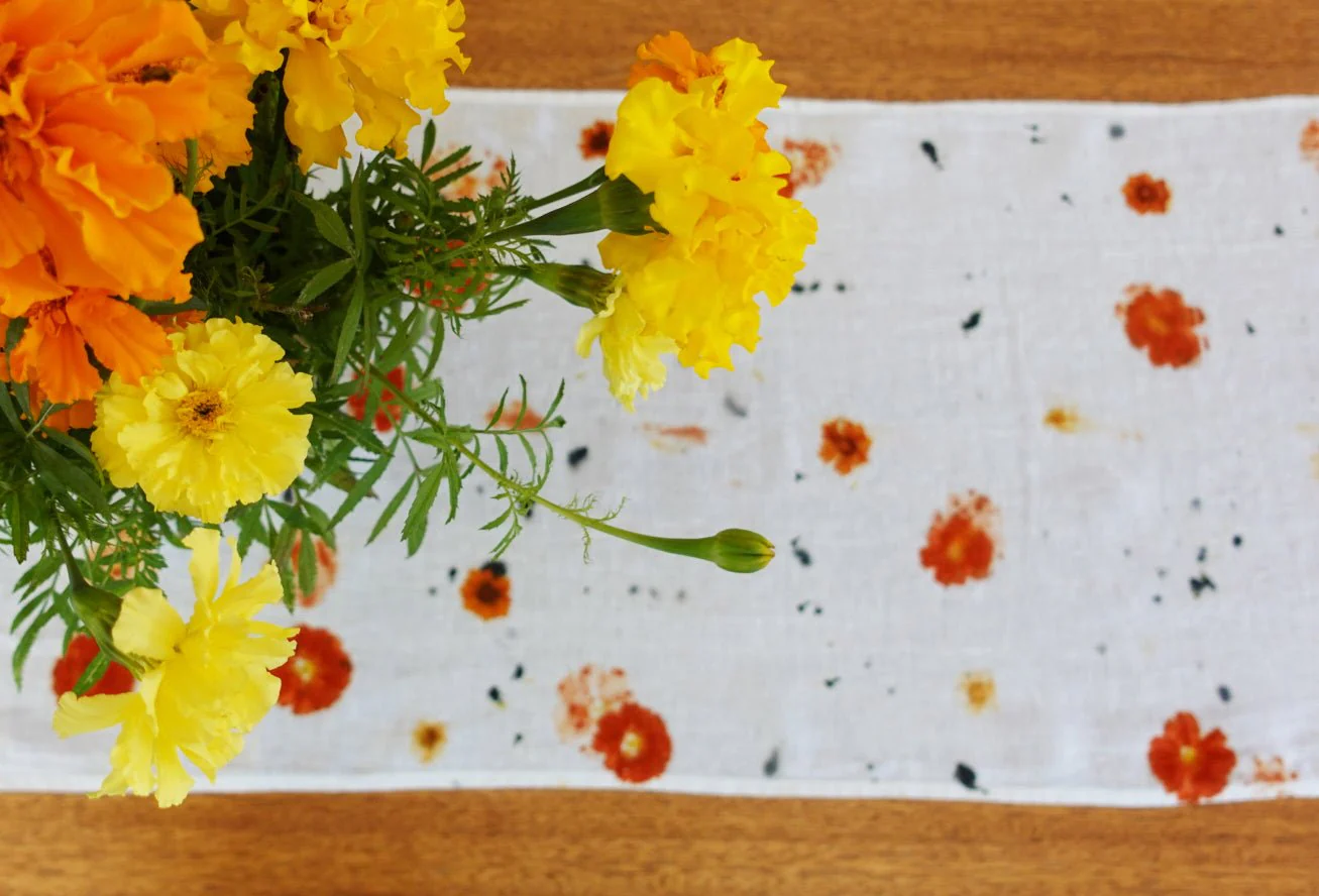 Flower-Printed Linen Table Runner - Image 5