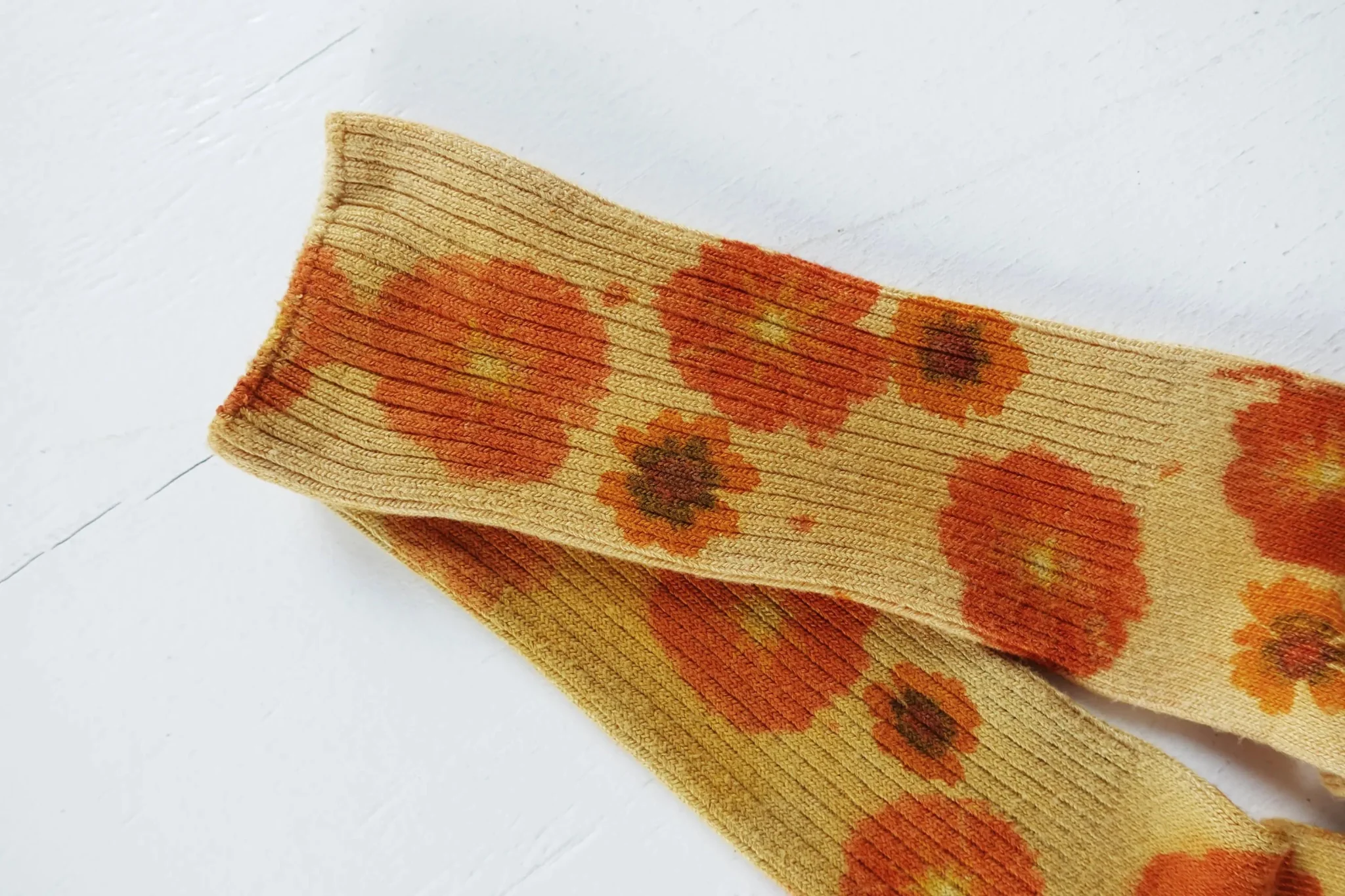 Hand-dyed Color Block Flower Power Socks - Image 6
