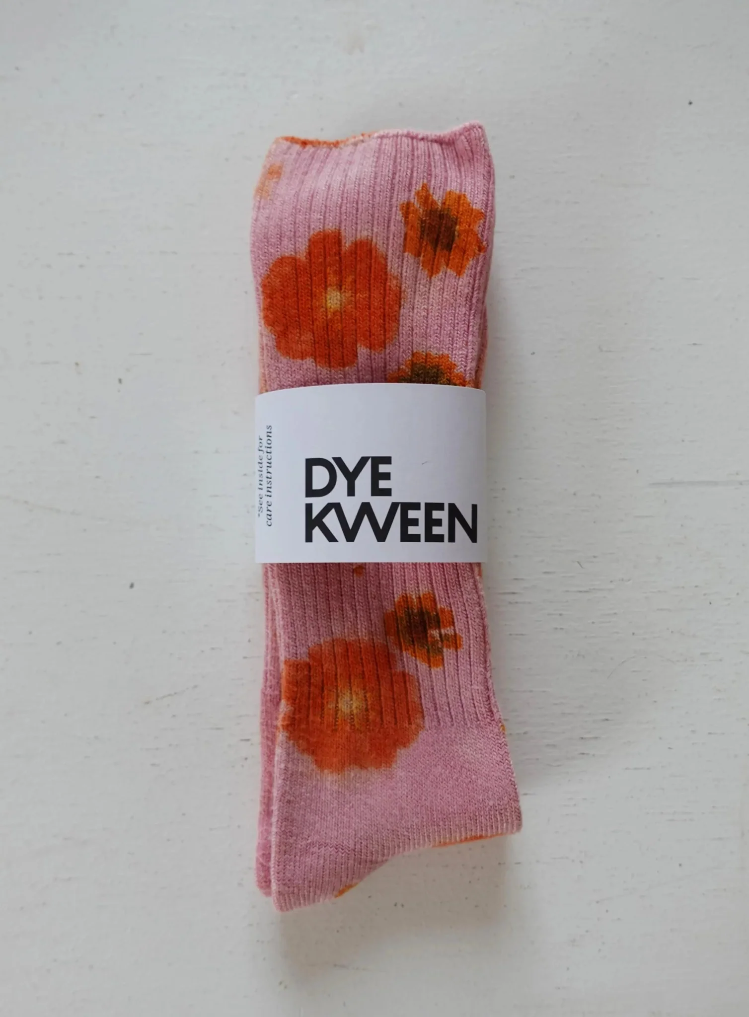 Hand-dyed Color Block Flower Power Socks - Image 8